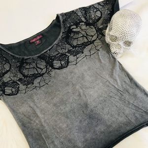 Rock & Roll Cowgirl crystal web tee